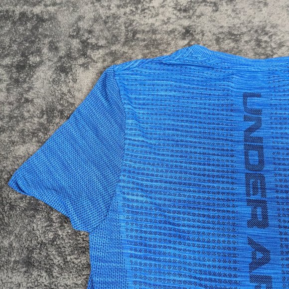 Under Armour Shirt Men Small Blue Lightweight Vanish Tee Short Sleeve Pullover - Picture 13 of 16